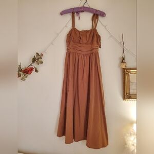 Womens brown mini A-line dress. Small 100% cotton